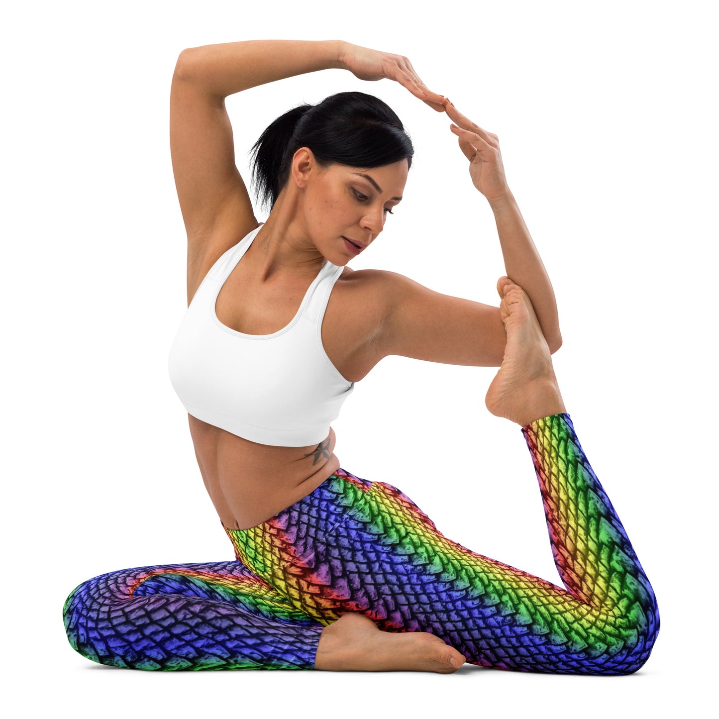 Rainbow Dragon Scale Yoga Leggings