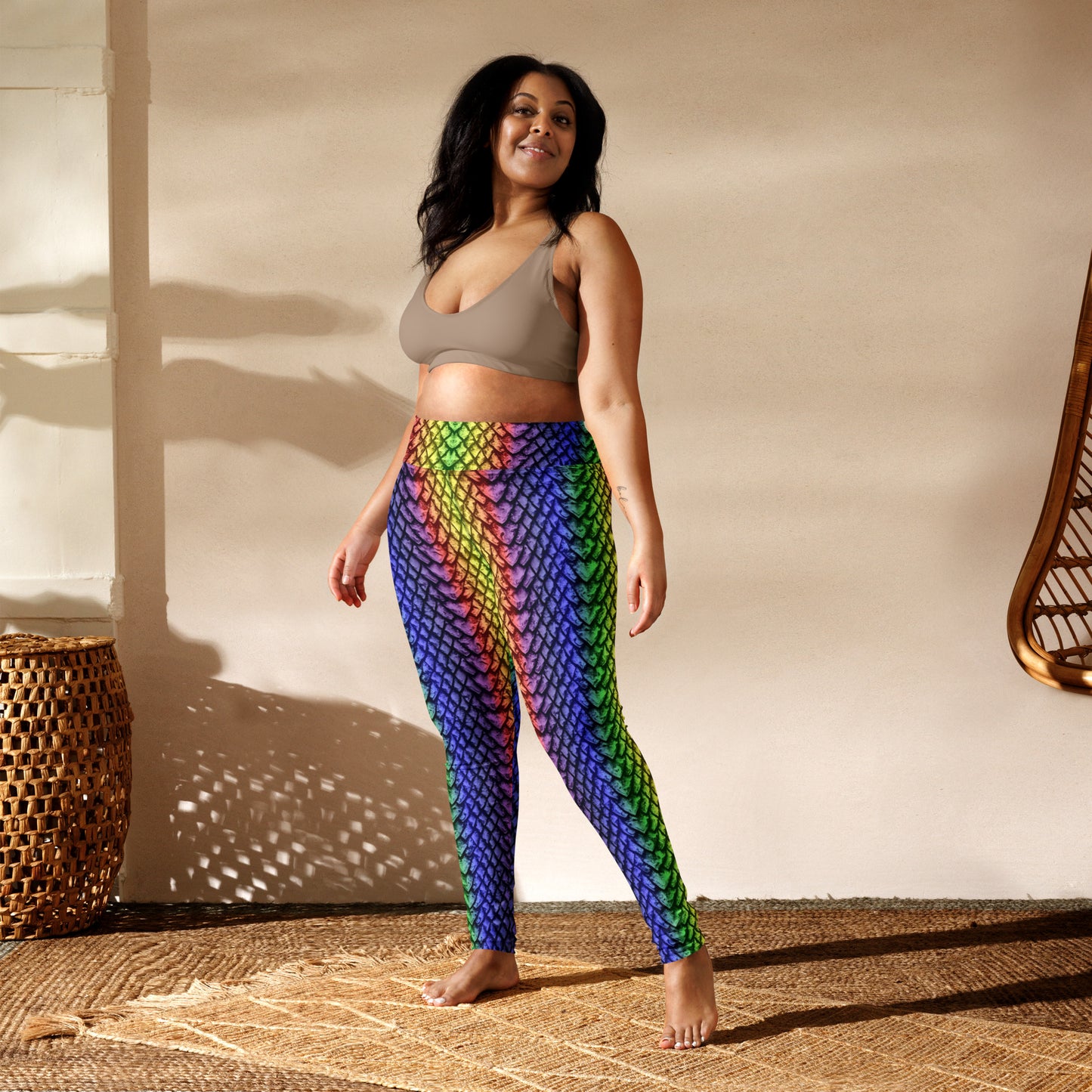 Rainbow Dragon Scale Yoga Leggings