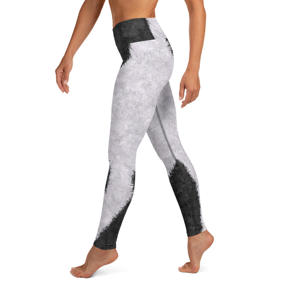 Black and White Fur Print Yoga Leggings