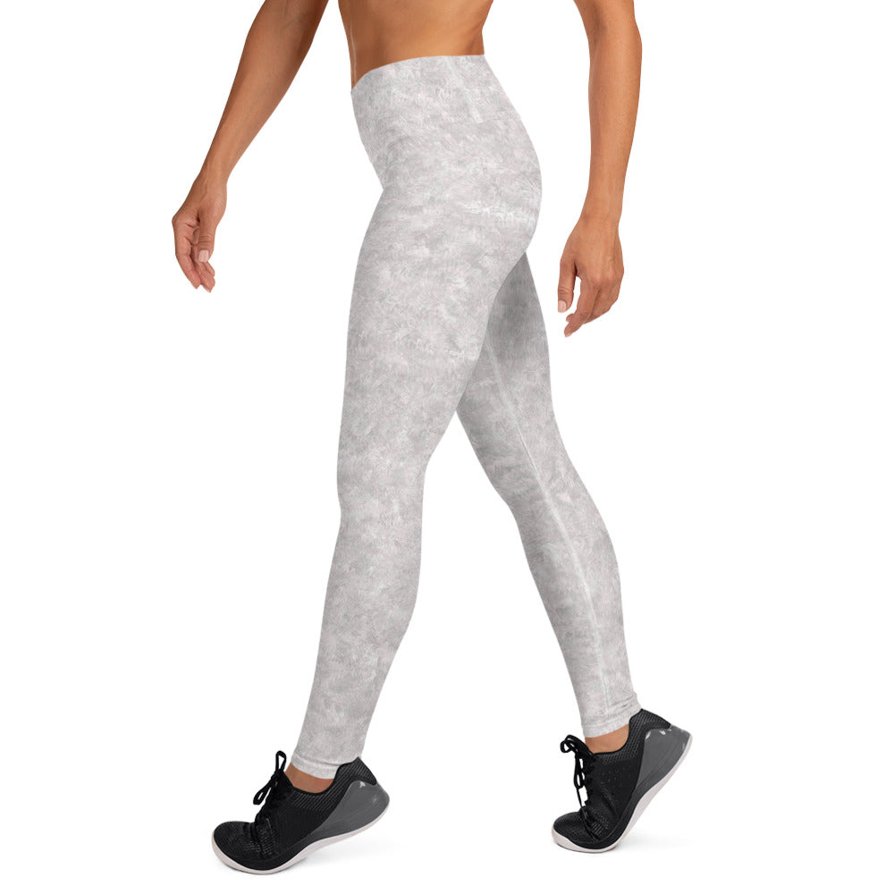 White Fur Print Yoga Leggings