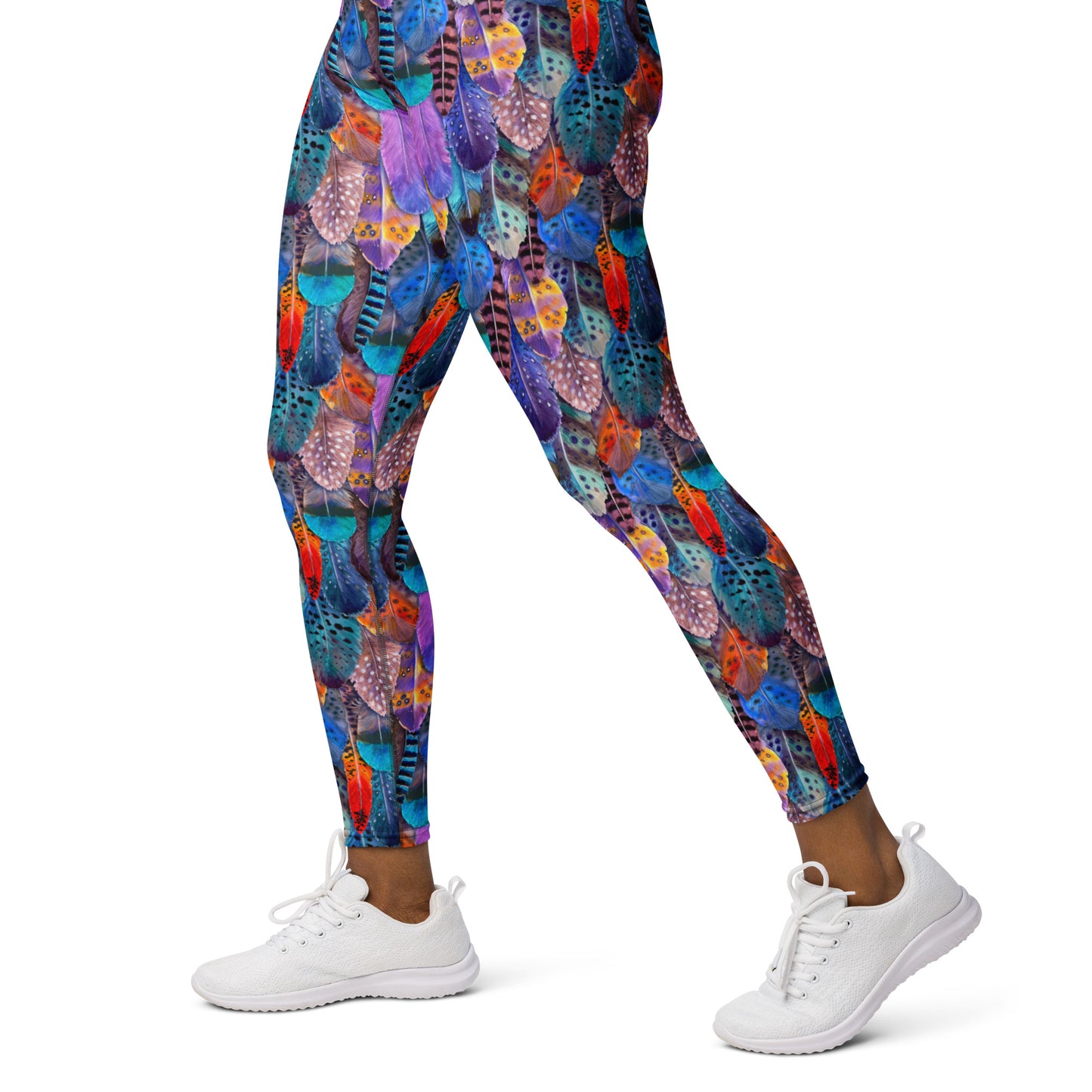 Colorful Feathers Print Yoga Leggings