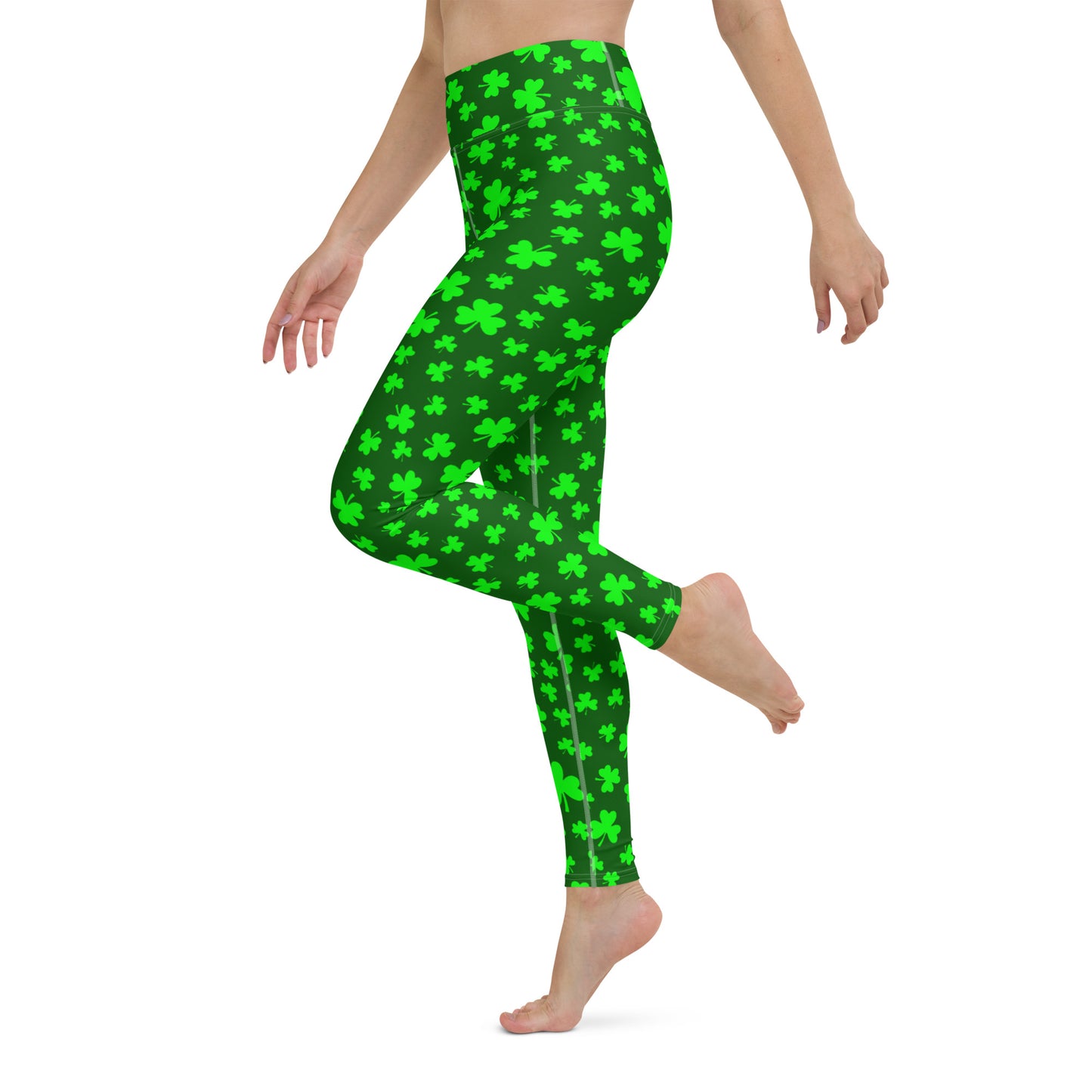 Shamrock Print Yoga Leggings