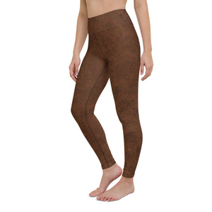 Brown Fur Print Yoga Leggings