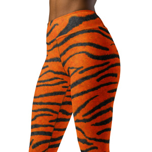 Fuzzy Tiger Stripe Print Yoga Leggings