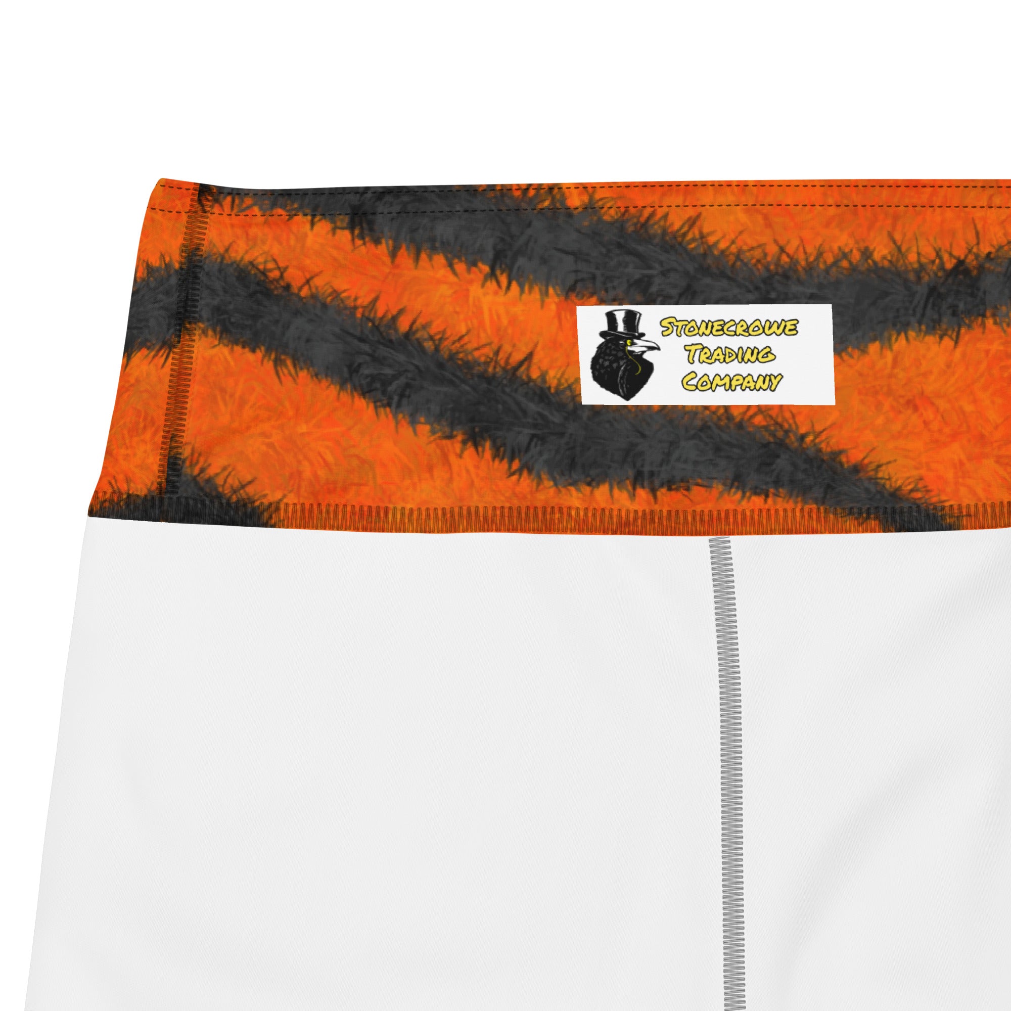 Fuzzy Tiger Stripe Print Yoga Leggings
