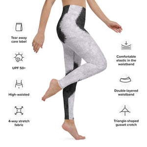 Black and White Fur Print Yoga Leggings