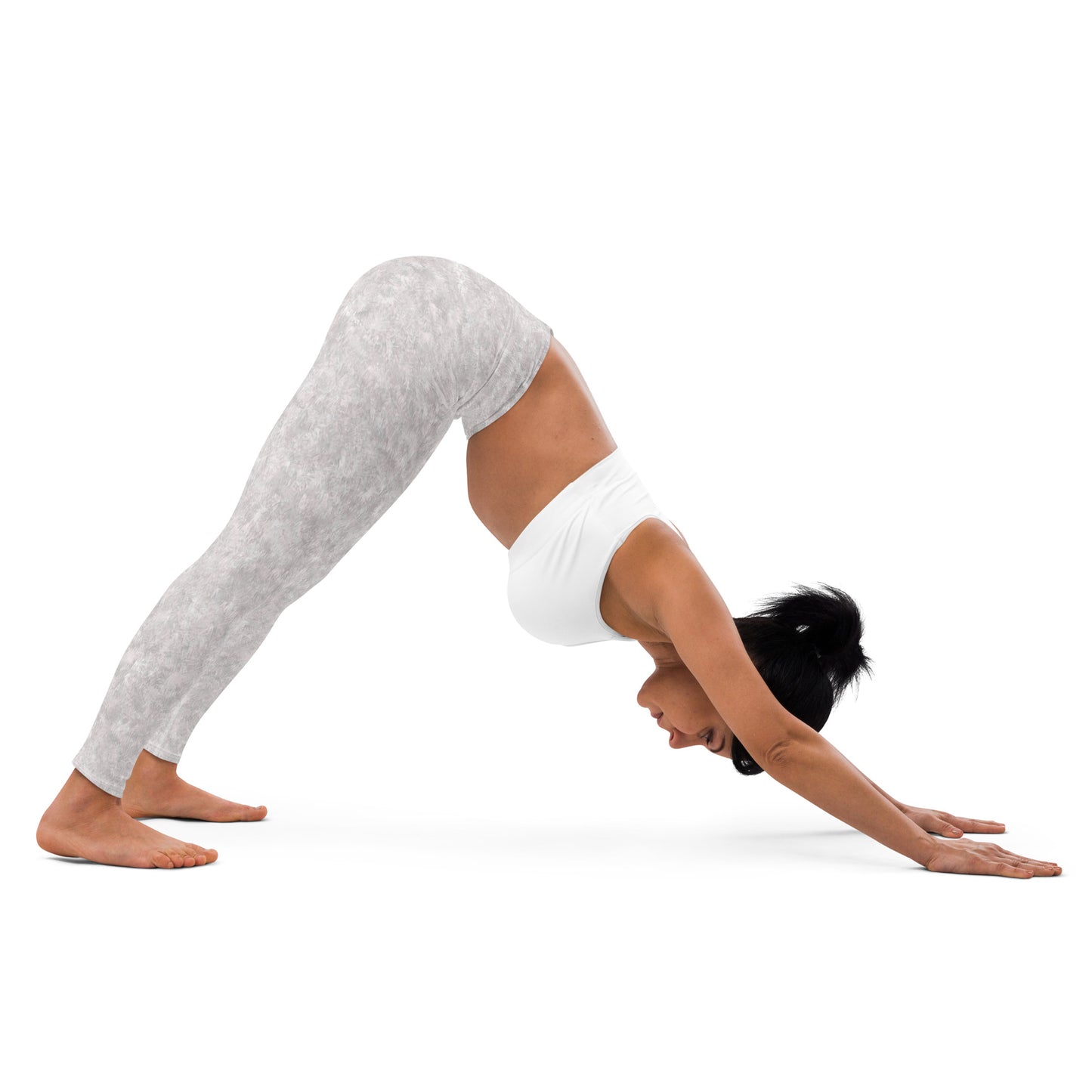 White Fur Print Yoga Leggings