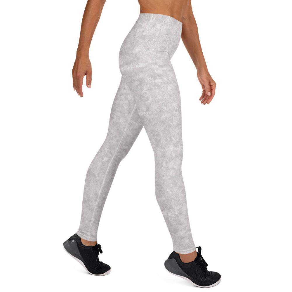 White Fur Print Yoga Leggings