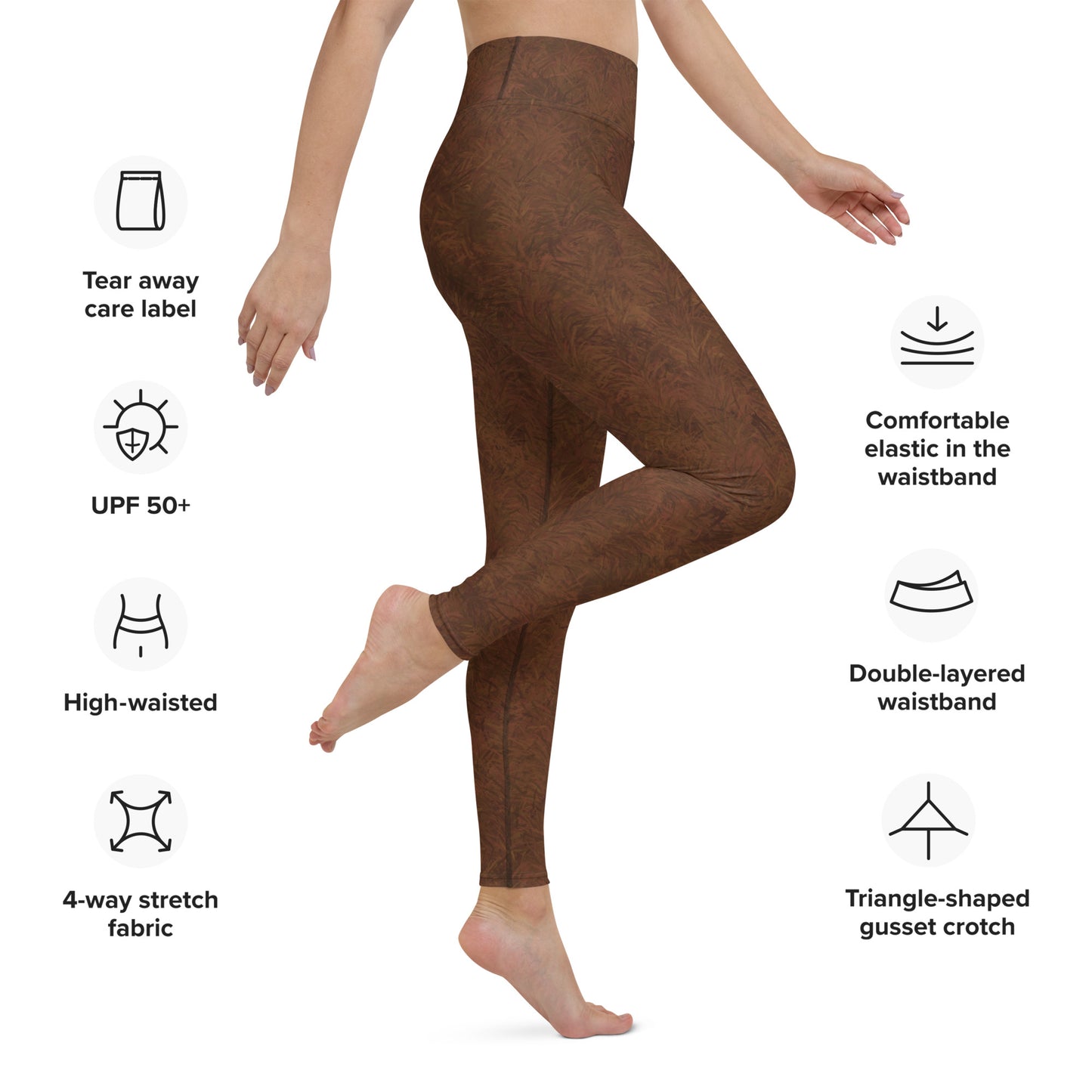 Brown Fur Print Yoga Leggings