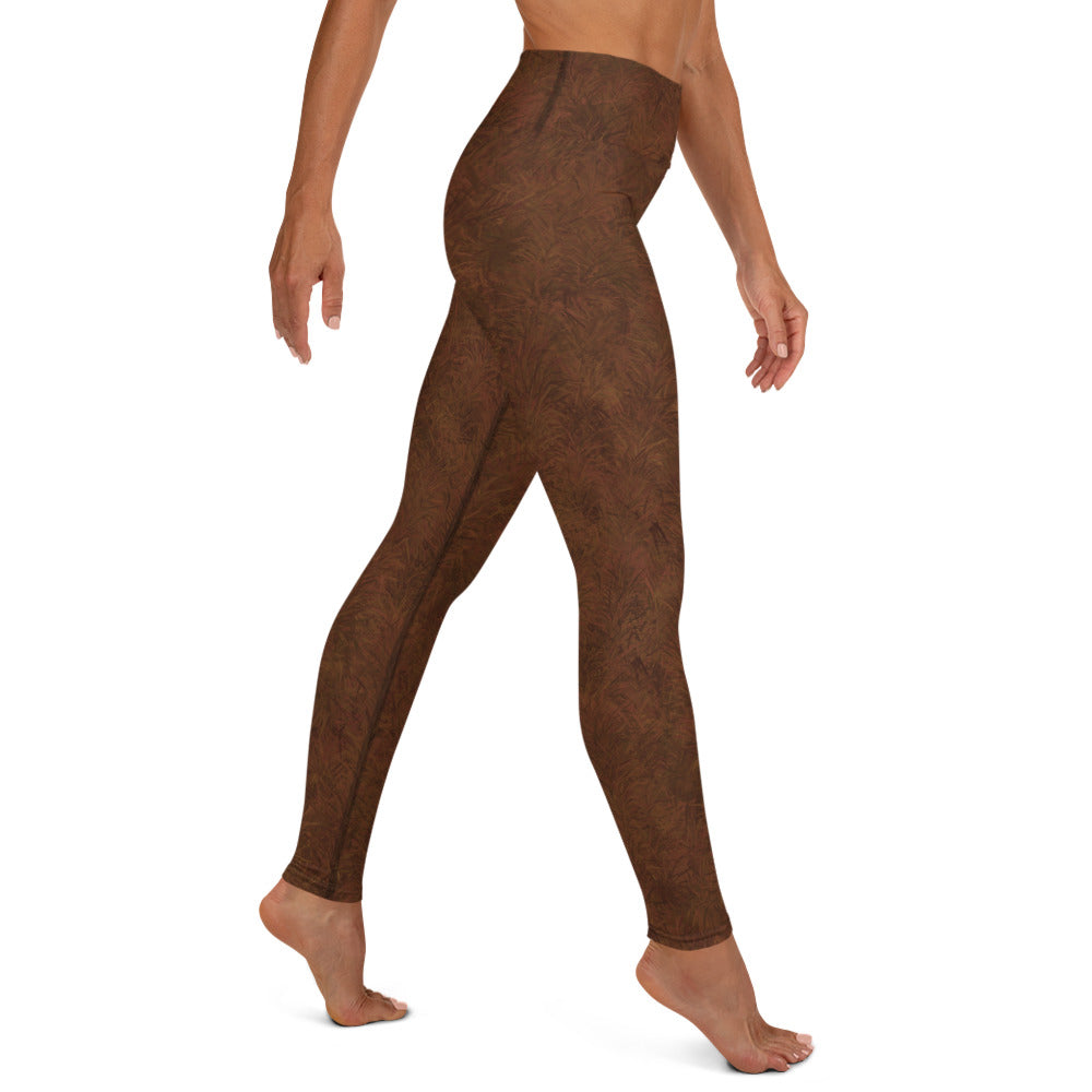 Brown Fur Print Yoga Leggings