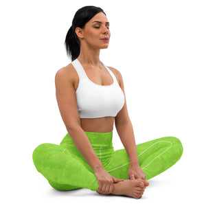 Green Fur Print Yoga Leggings