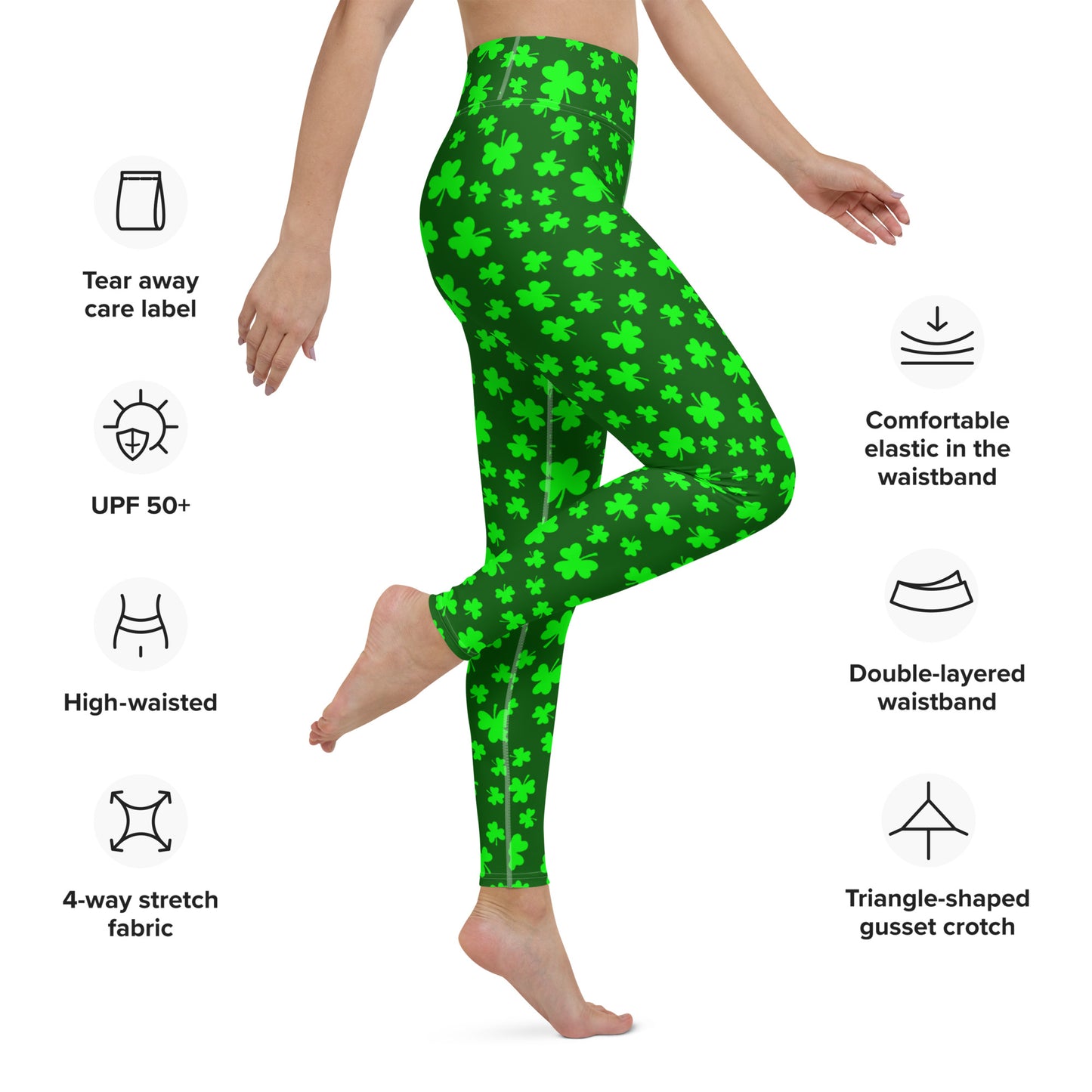 Shamrock Print Yoga Leggings