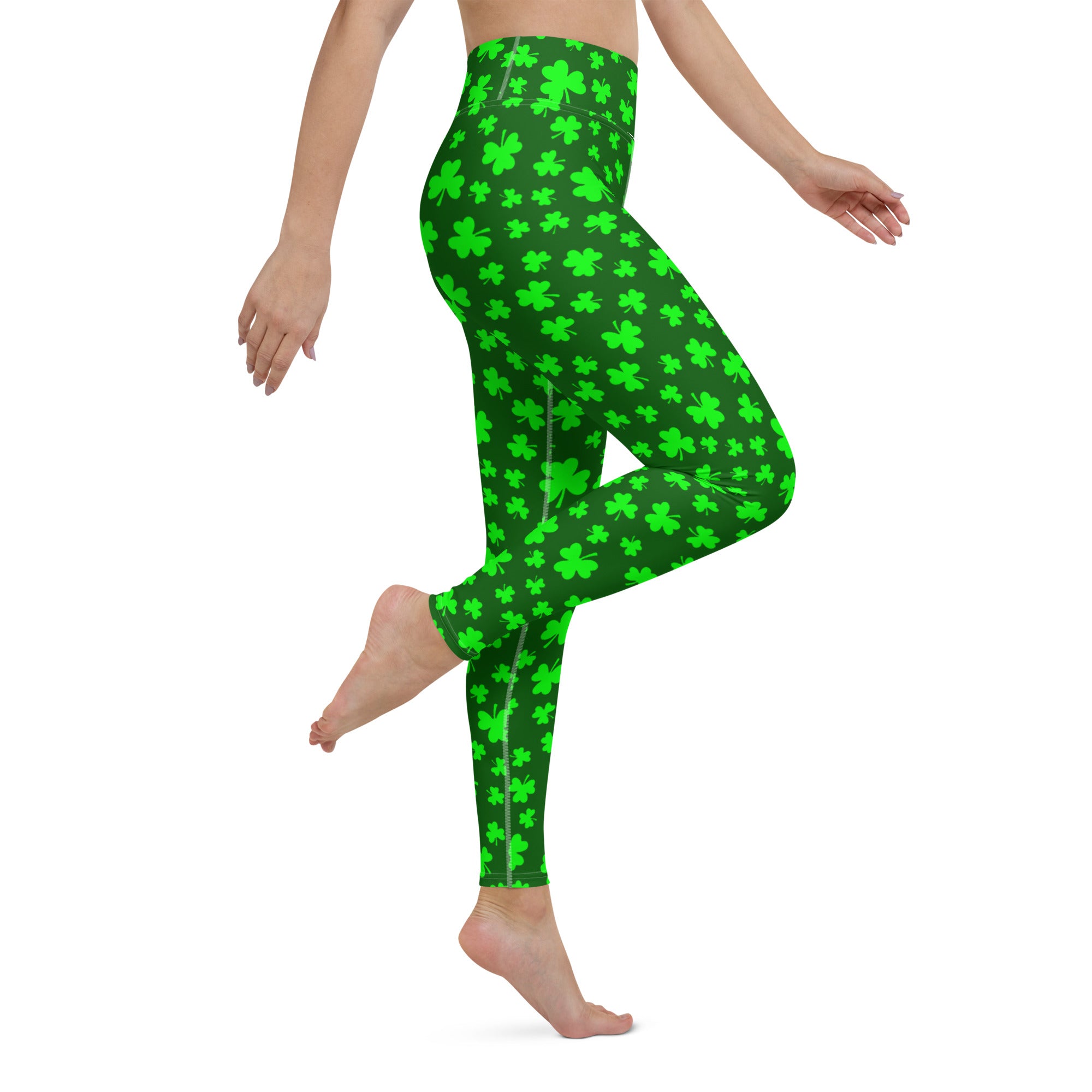 Shamrock Print Yoga Leggings