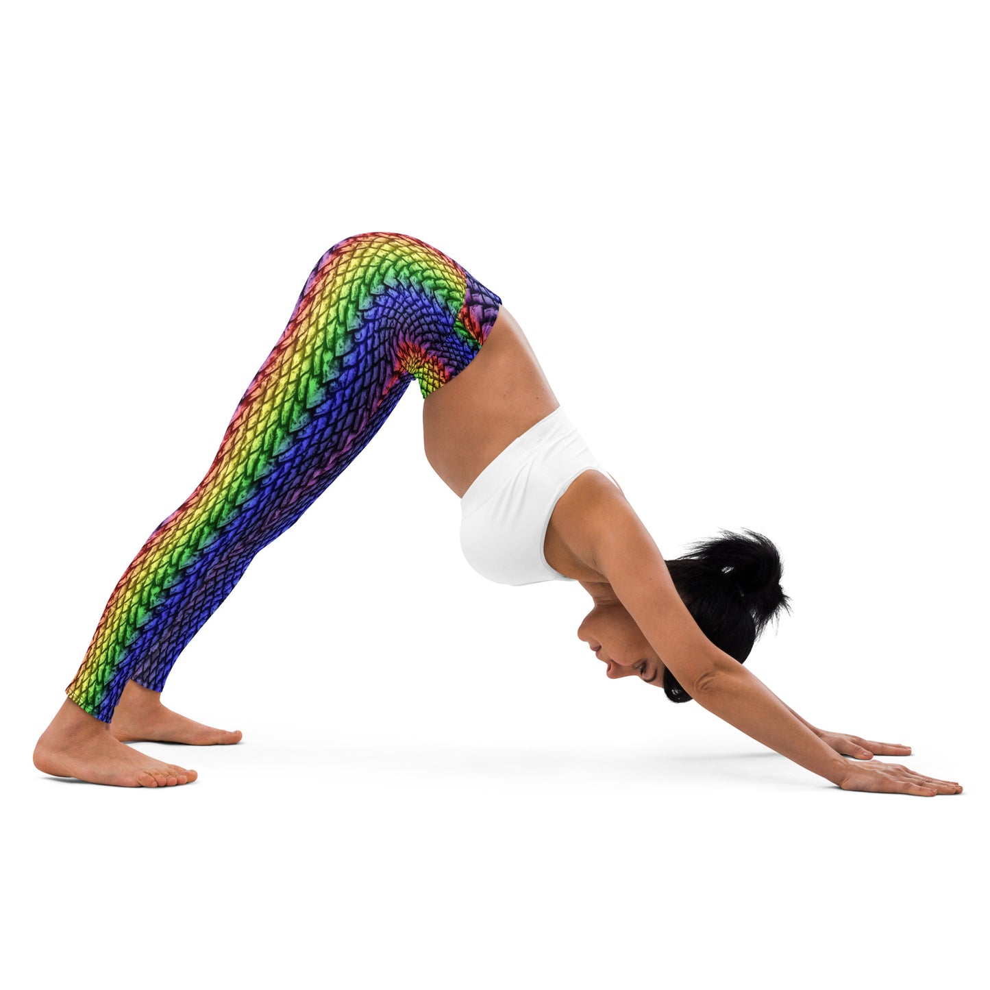 Rainbow Dragon Scale Yoga Leggings