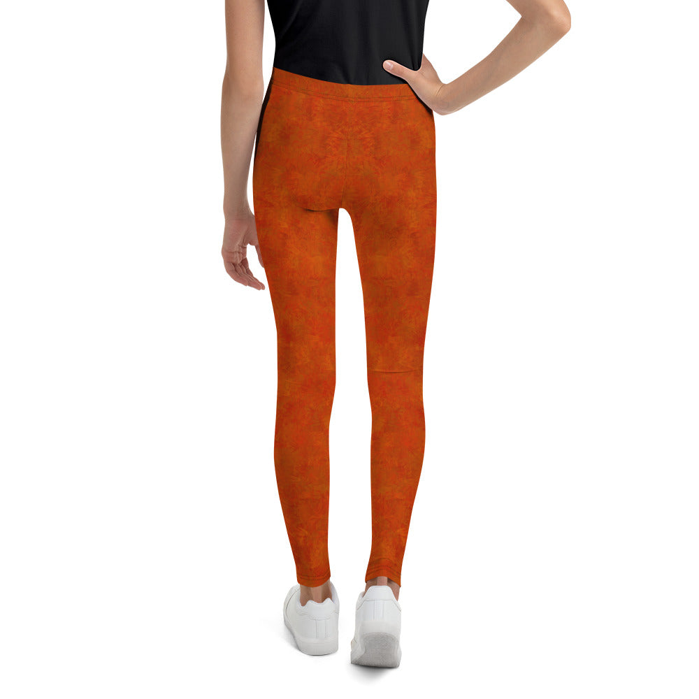 Orange Cat Fur Print Youth Leggings