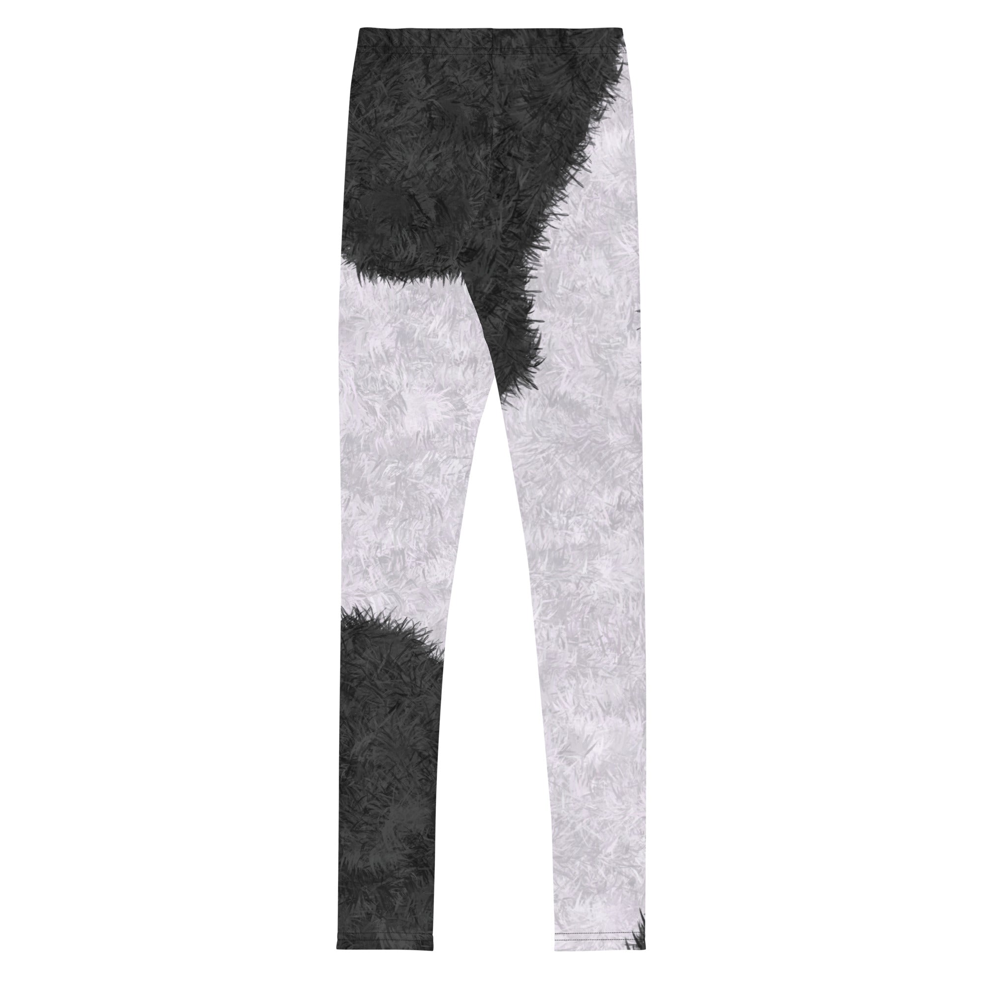 Black and White Fur Print Youth Leggings