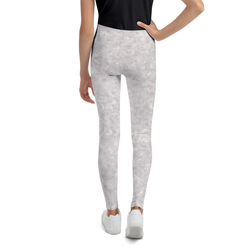 White Fur Print Youth Leggings