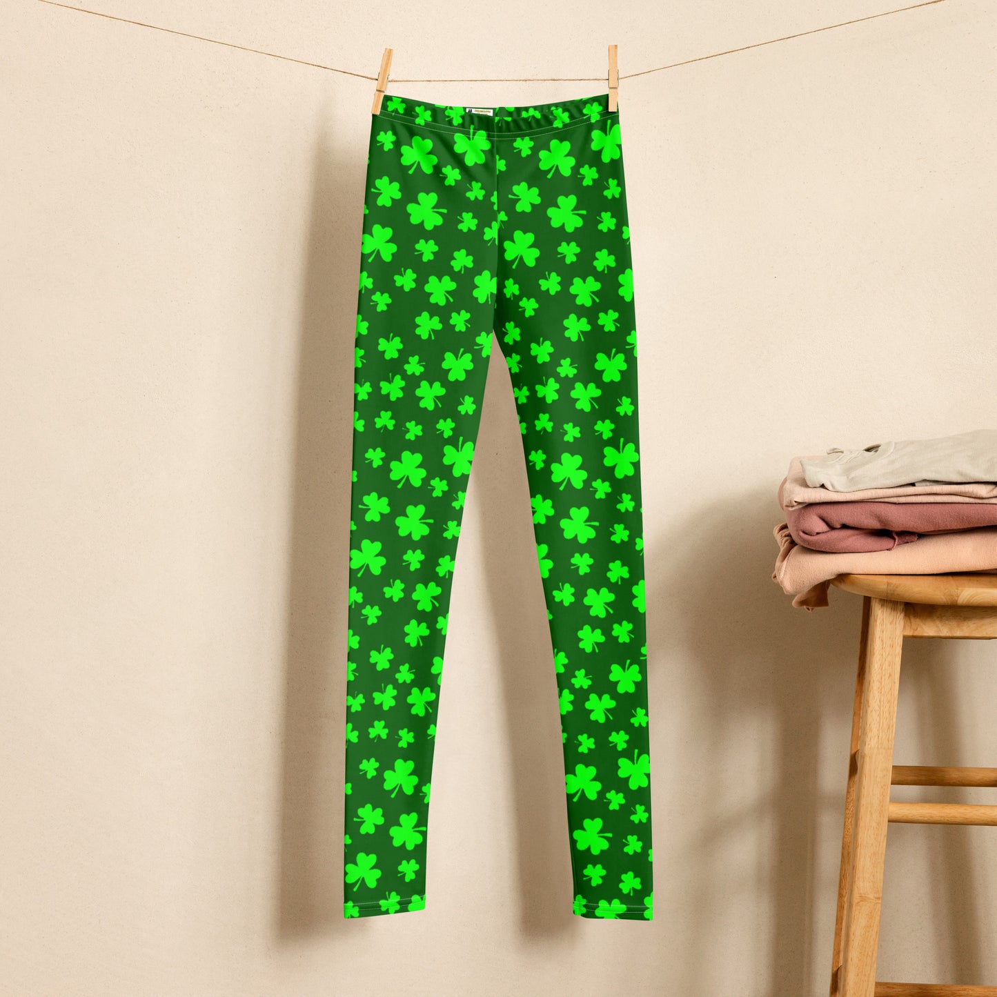 Shamrock Print Youth Leggings