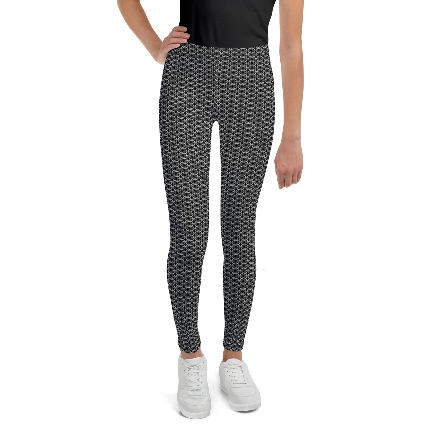 Chain Mail Print Youth Leggings