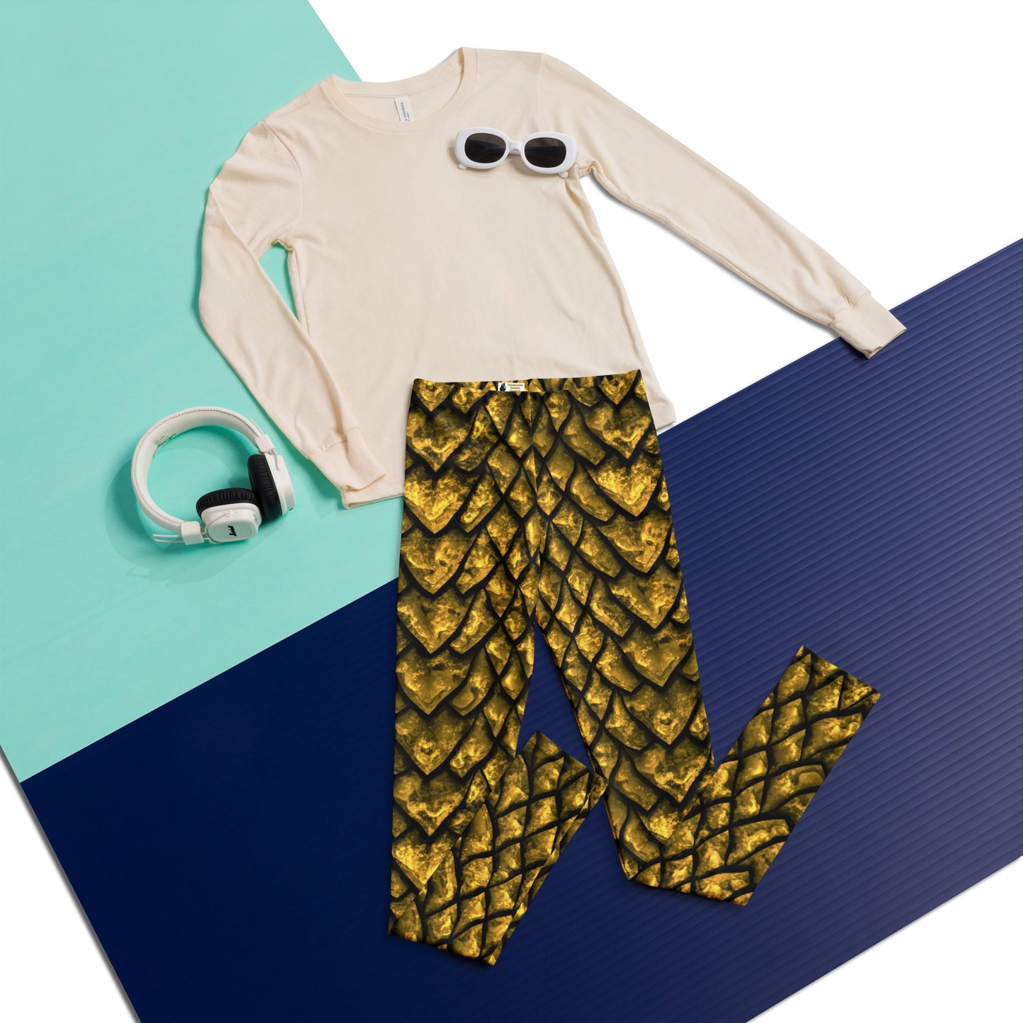 Gold Dragon Scale Youth Leggings