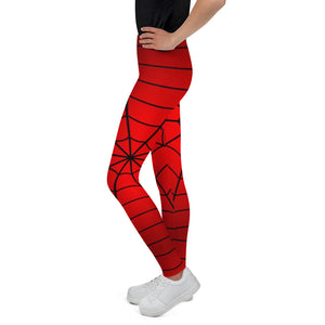 Crimson Spider Web Youth Leggings