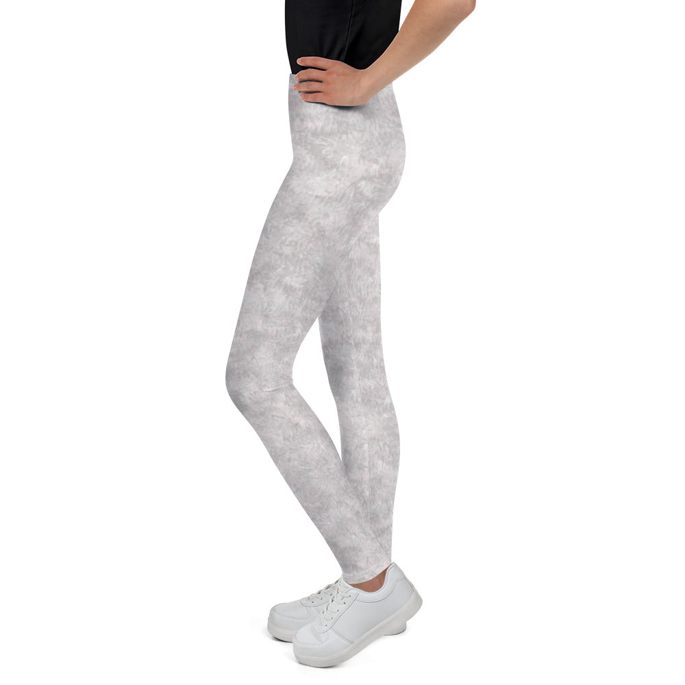 White Fur Print Youth Leggings