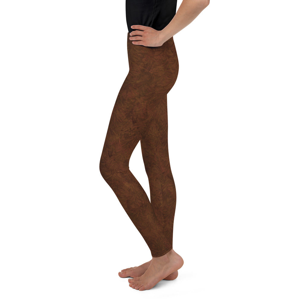 Brown Fur Print Youth Leggings