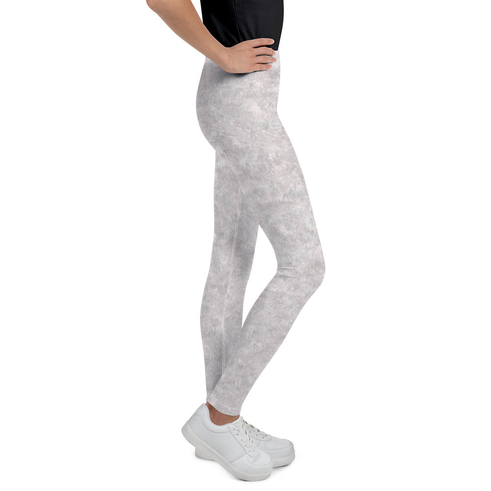 White Fur Print Youth Leggings