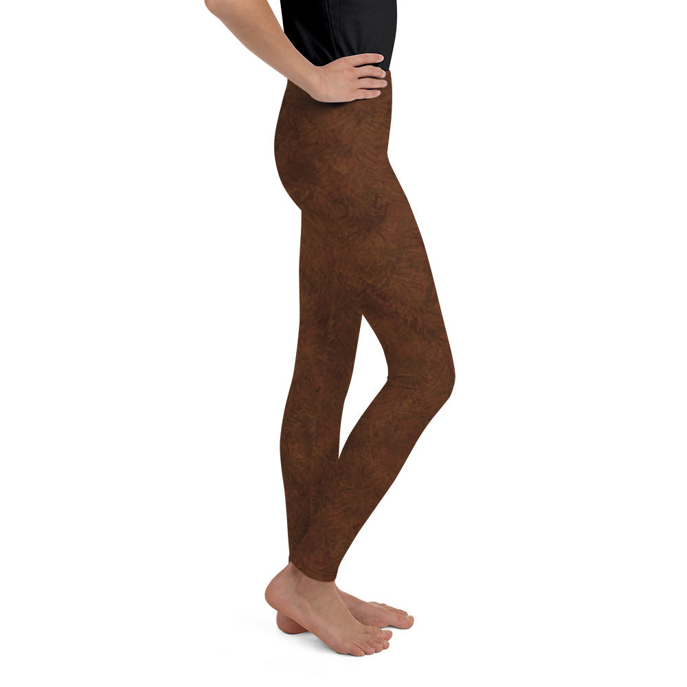 Brown Fur Print Youth Leggings