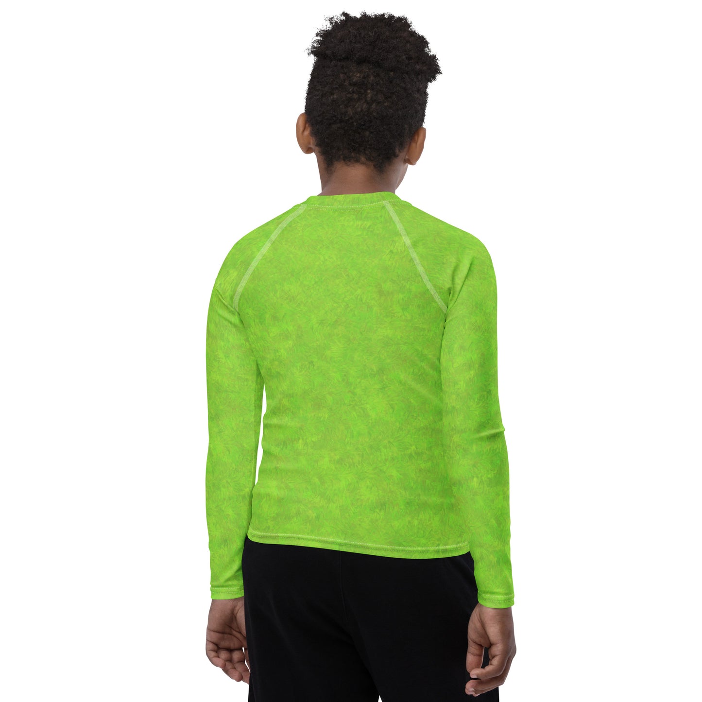 Green Fur Print Youth Rash Guard