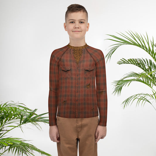 Scarecrow Print Youth Rash Guard
