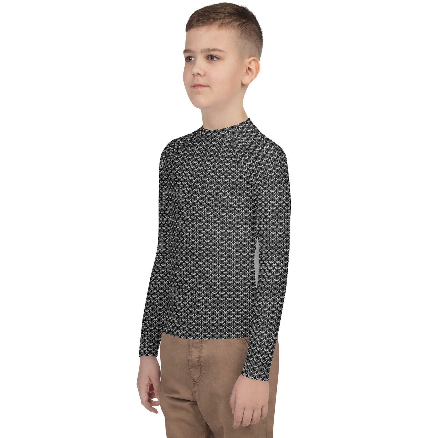 Chain Mail Print Youth Rash Guard