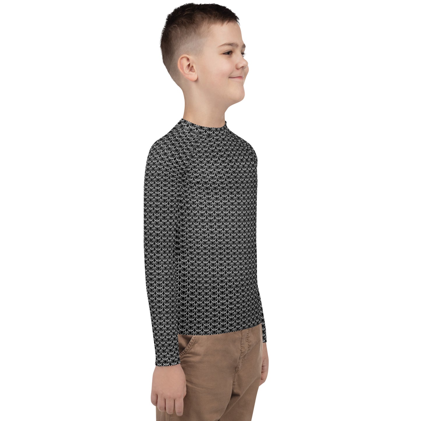 Chain Mail Print Youth Rash Guard