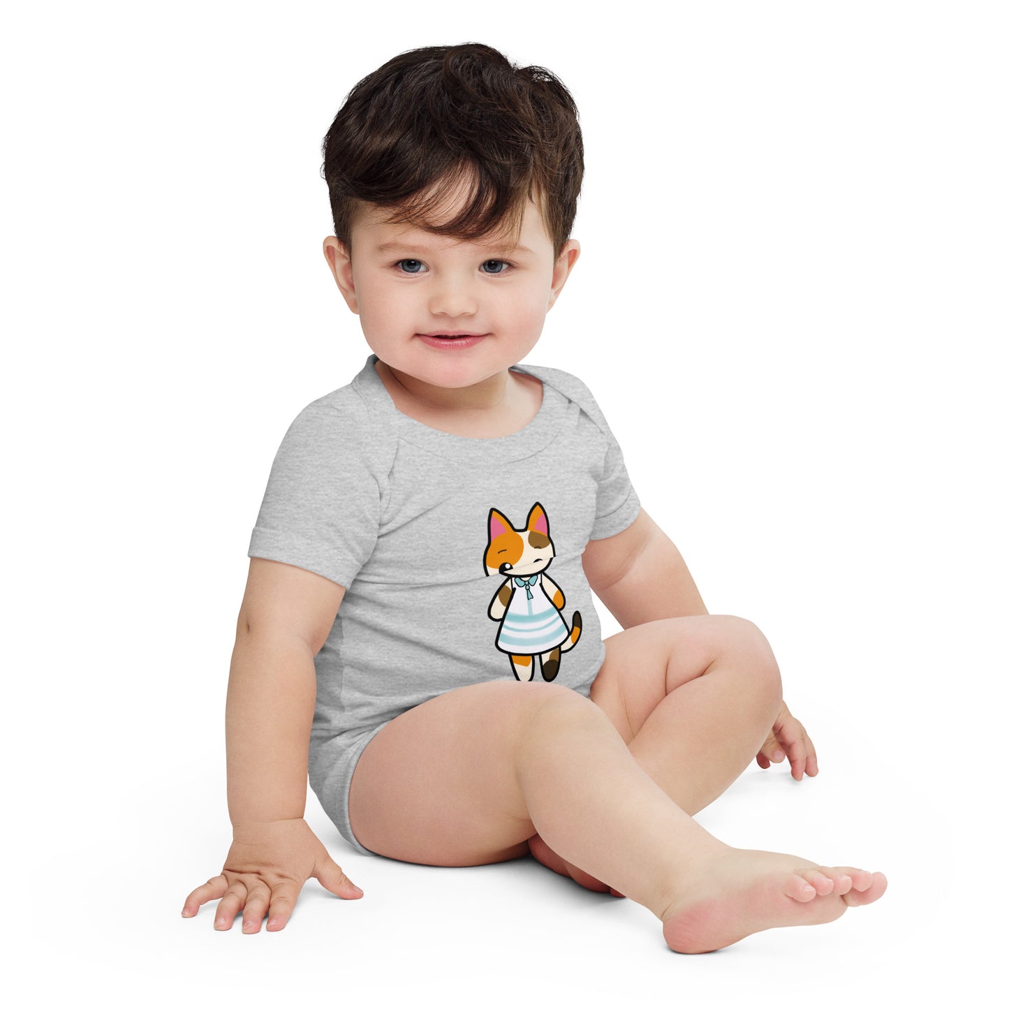 Calico Cat in Sun Dress Baby Short Sleeve One Piece