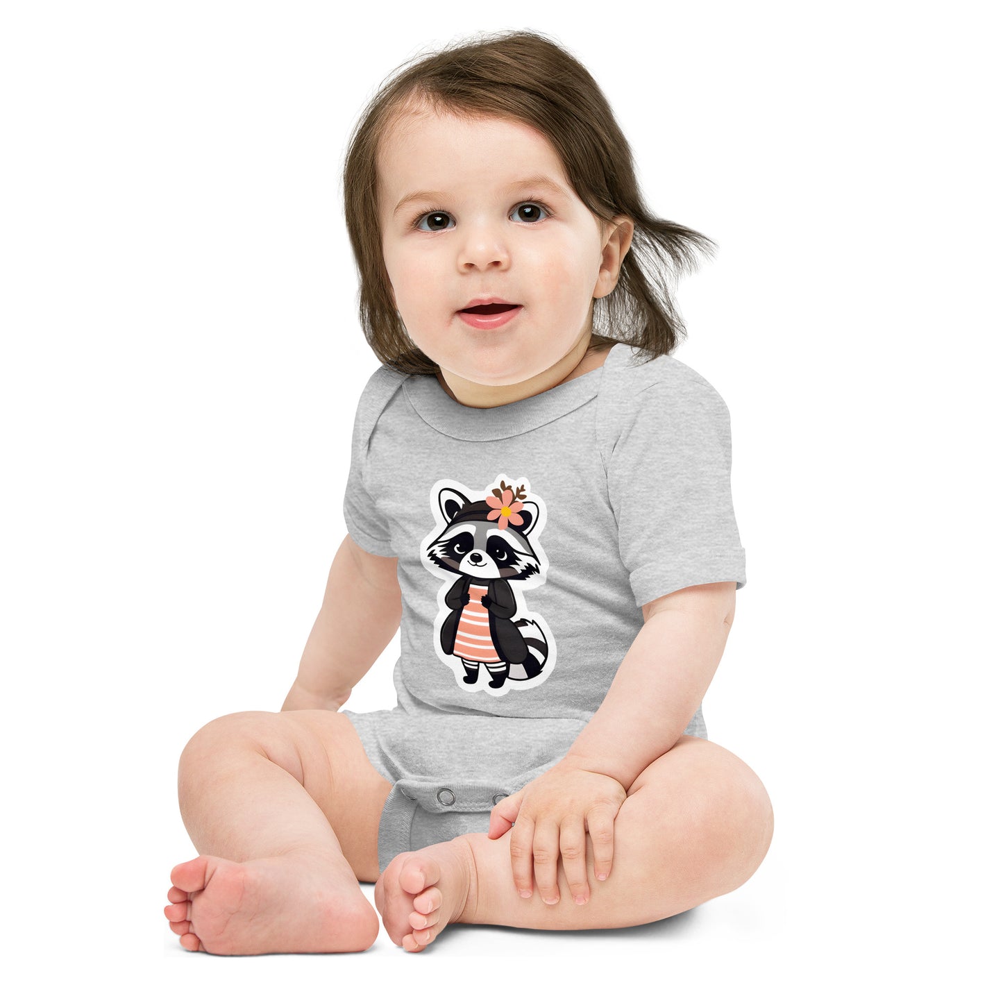 Raccoon Girl Baby Short Sleeve One Piece