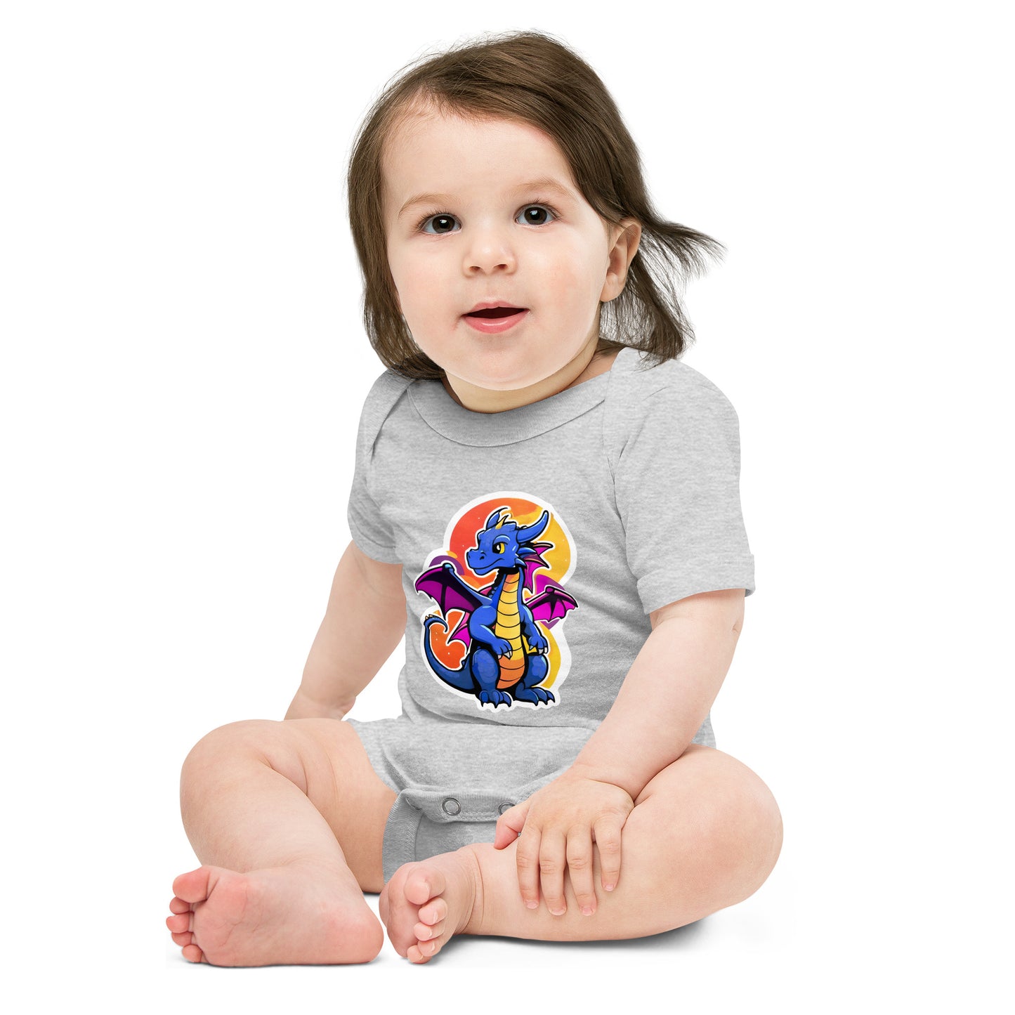 Cute Dragon Baby Short Sleeve One Piece