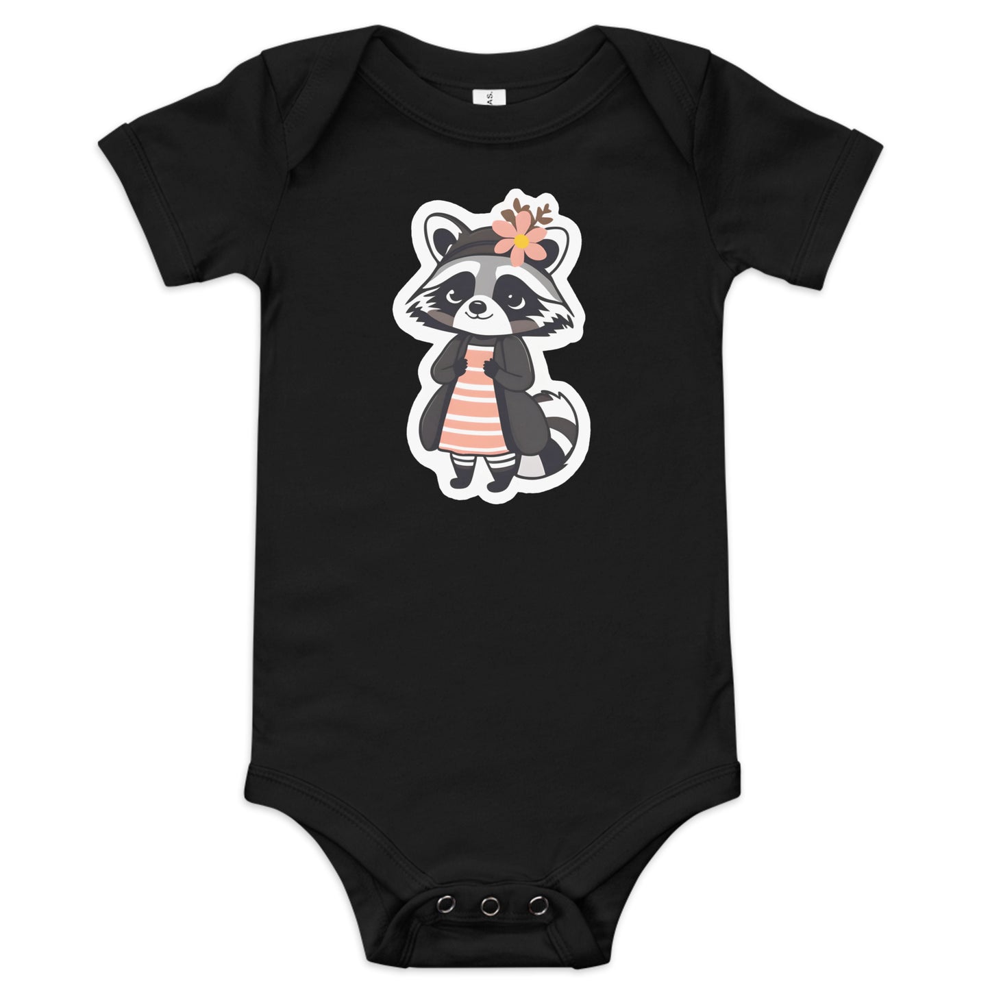 Raccoon Girl Baby Short Sleeve One Piece