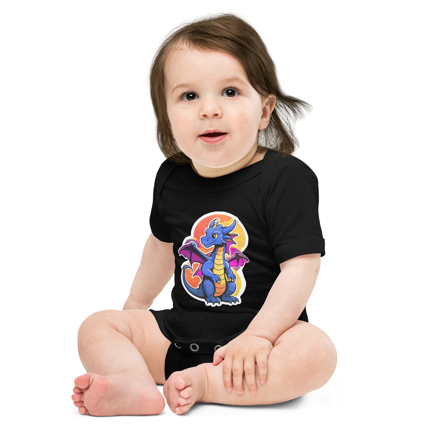 Cute Dragon Baby Short Sleeve One Piece