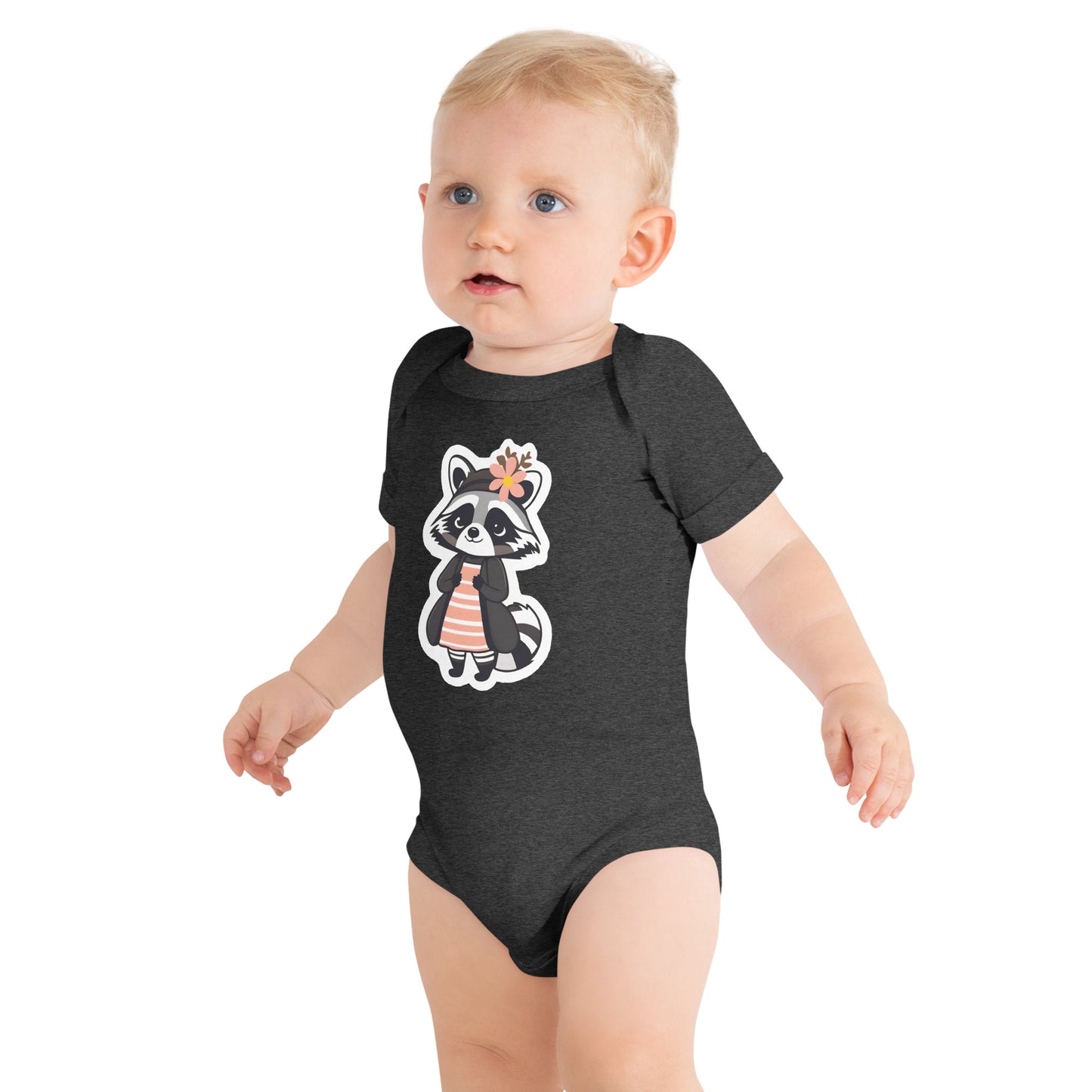 Raccoon Girl Baby Short Sleeve One Piece