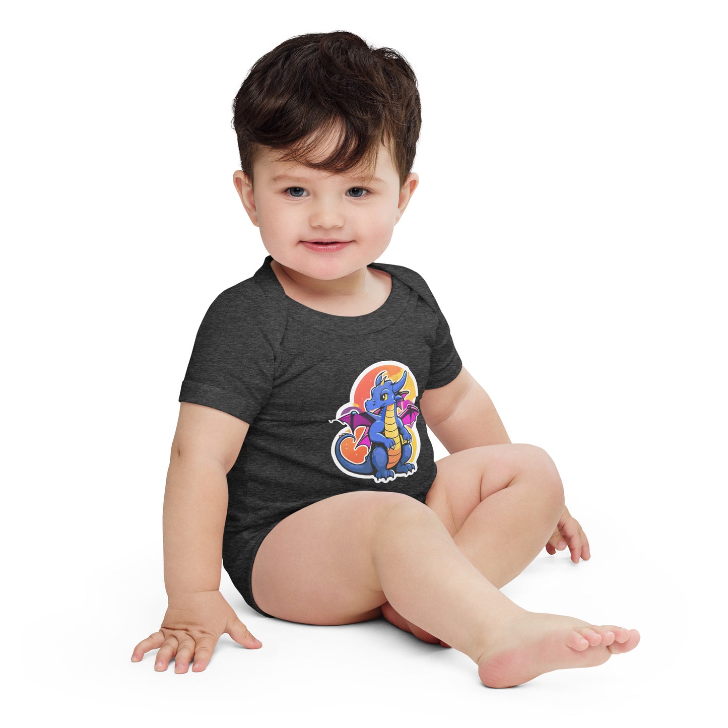 Cute Dragon Baby Short Sleeve One Piece