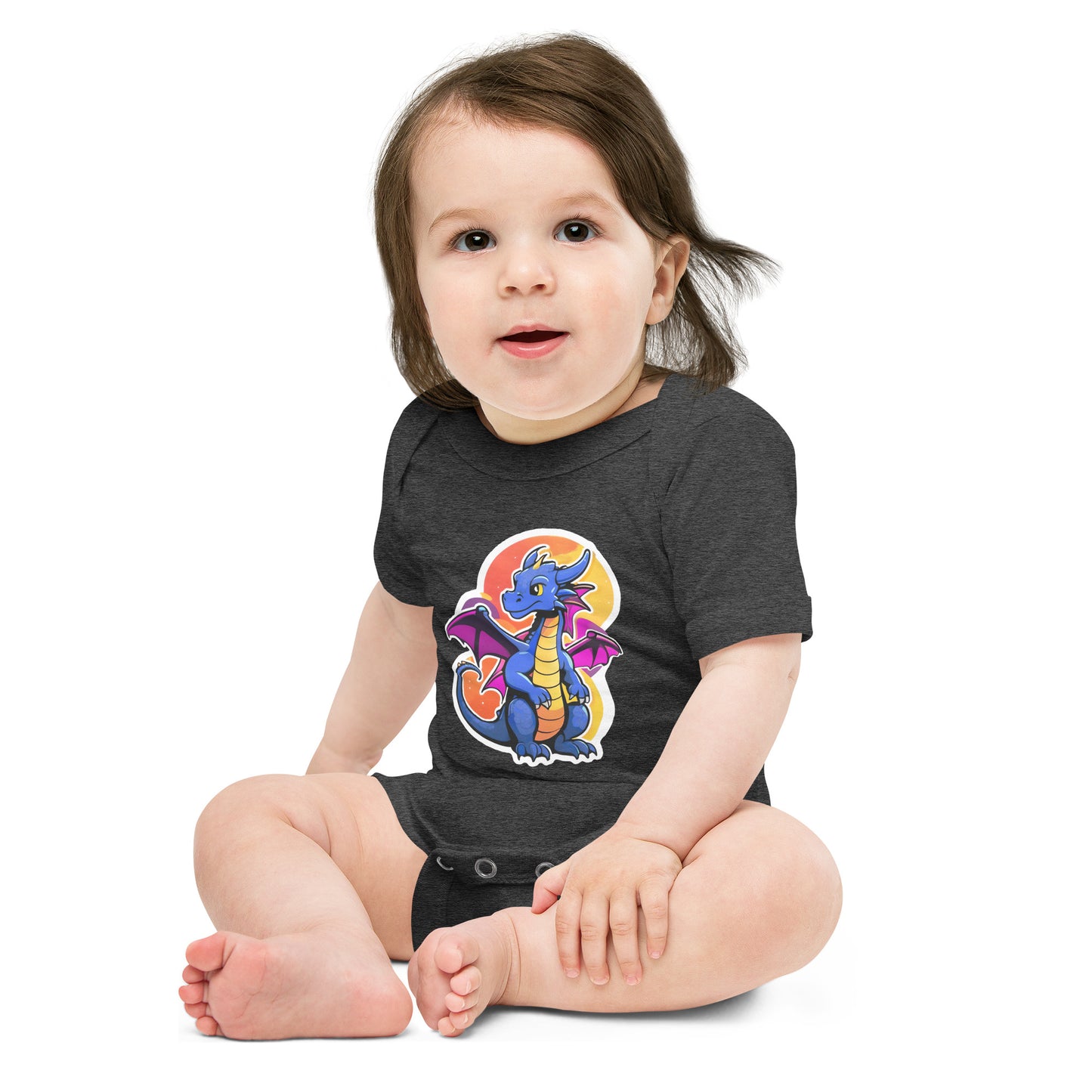 Cute Dragon Baby Short Sleeve One Piece