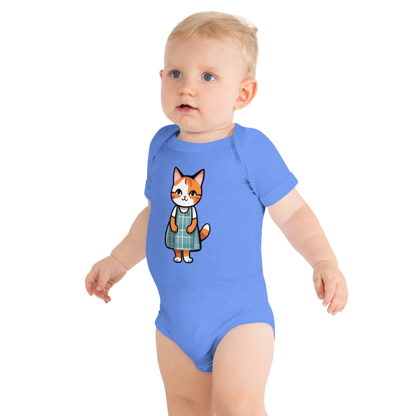 Cat in an Apron Dress Baby Short Sleeve One Piece