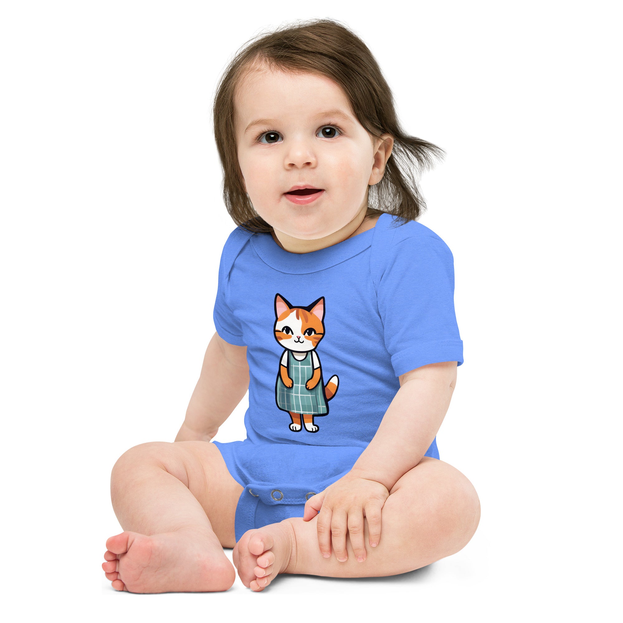 Cat in an Apron Dress Baby Short Sleeve One Piece