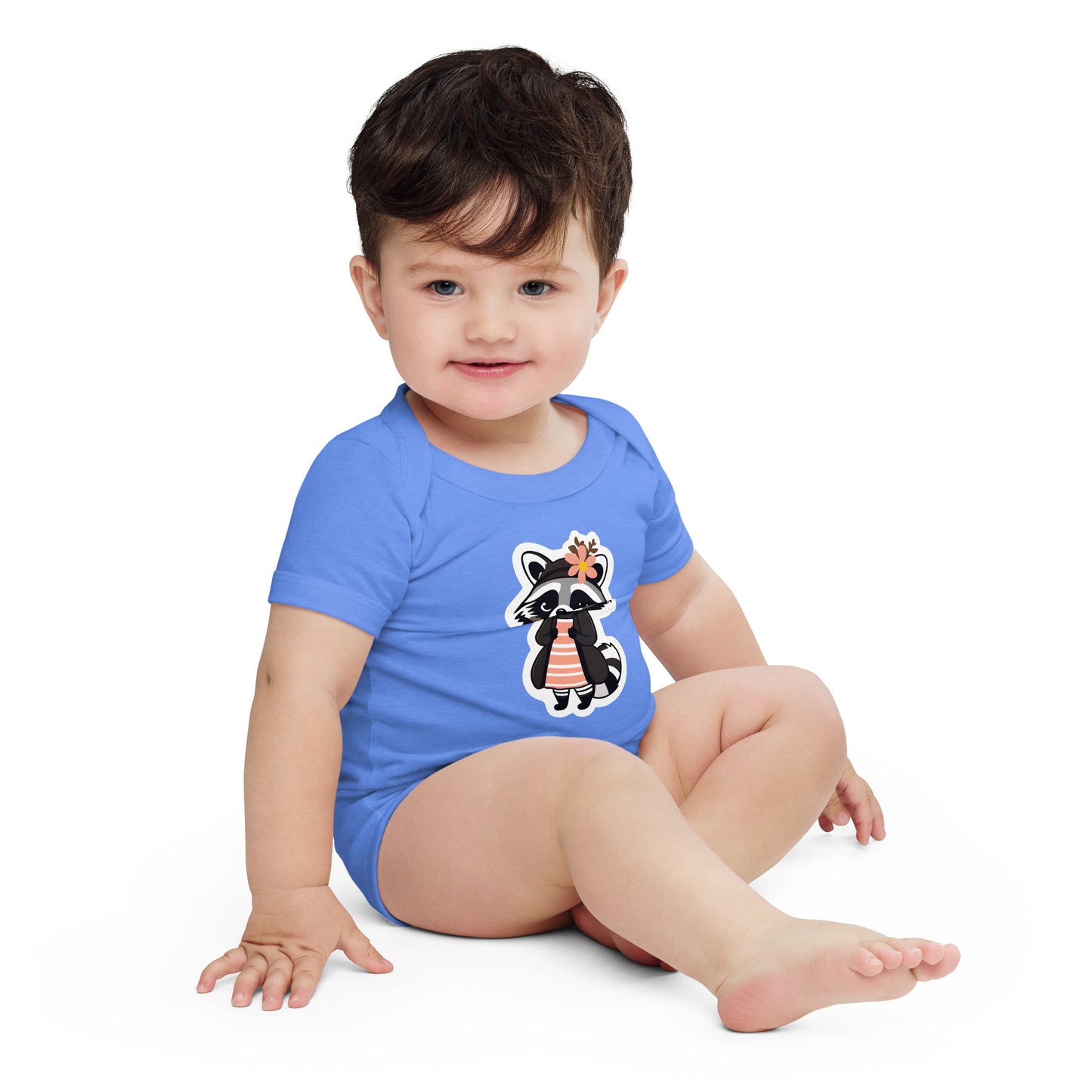 Raccoon Girl Baby Short Sleeve One Piece