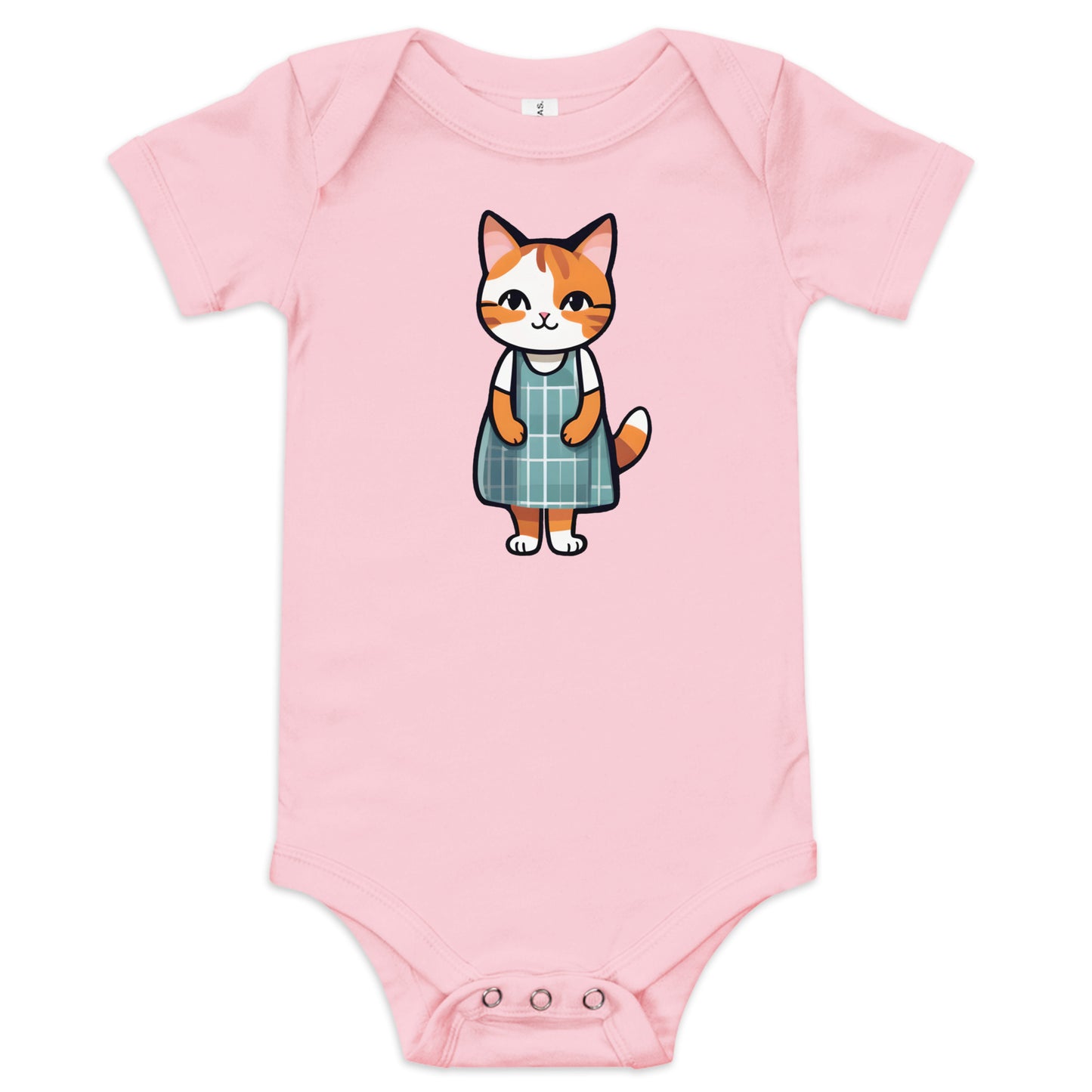 Cat in an Apron Dress Baby Short Sleeve One Piece