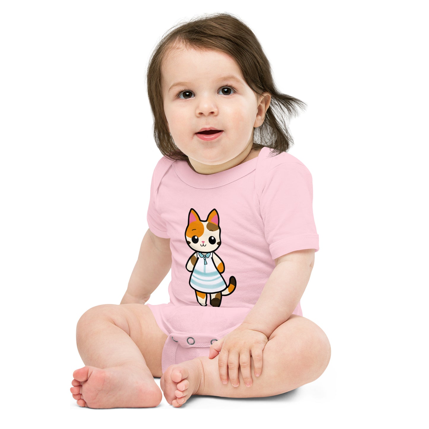 Calico Cat in Sun Dress Baby Short Sleeve One Piece