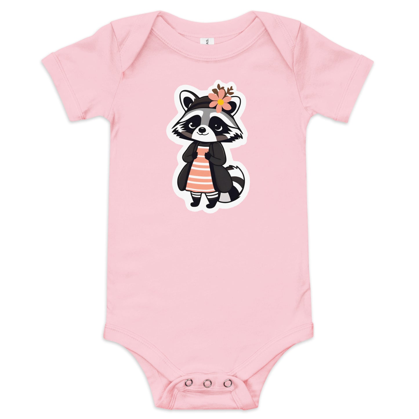 Raccoon Girl Baby Short Sleeve One Piece