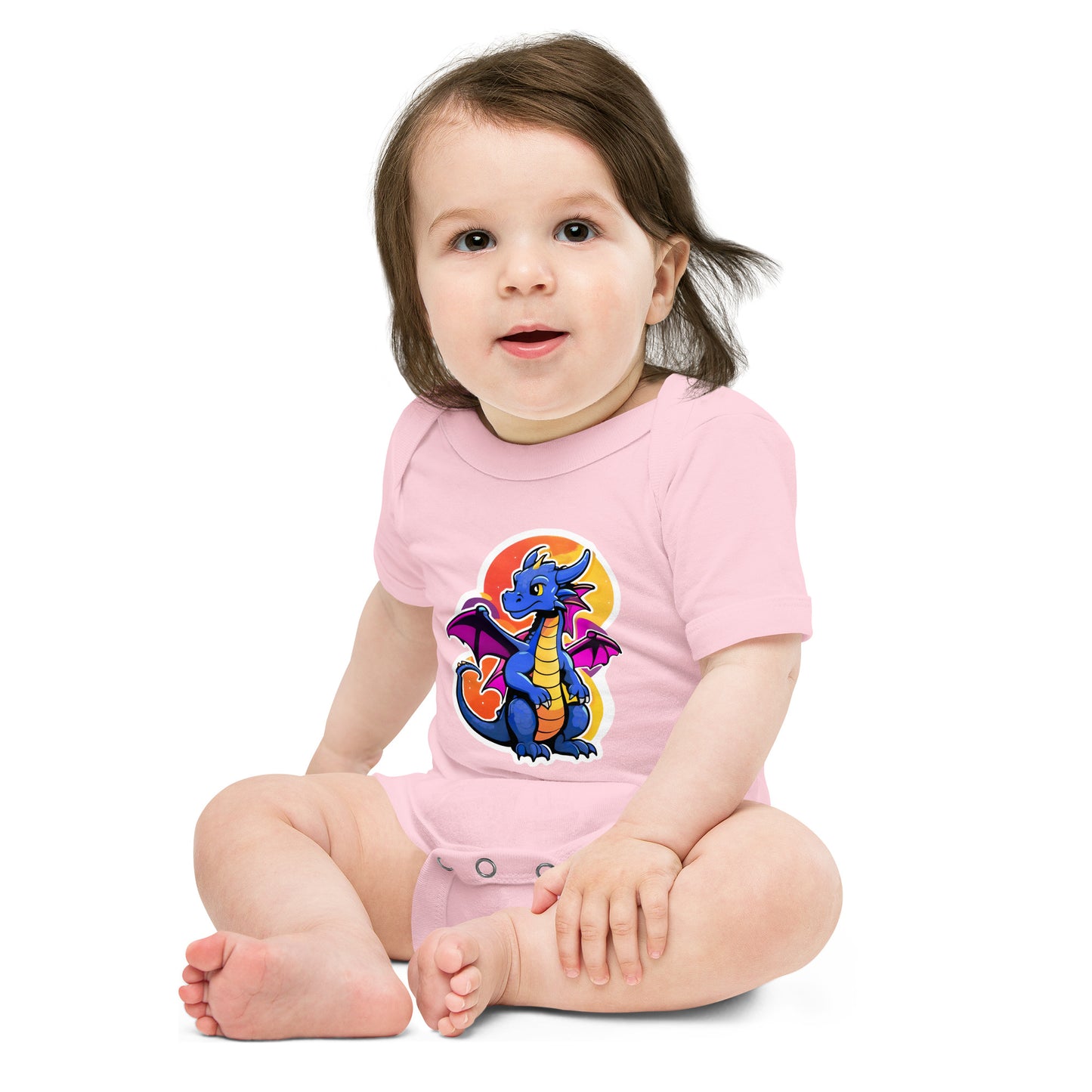 Cute Dragon Baby Short Sleeve One Piece