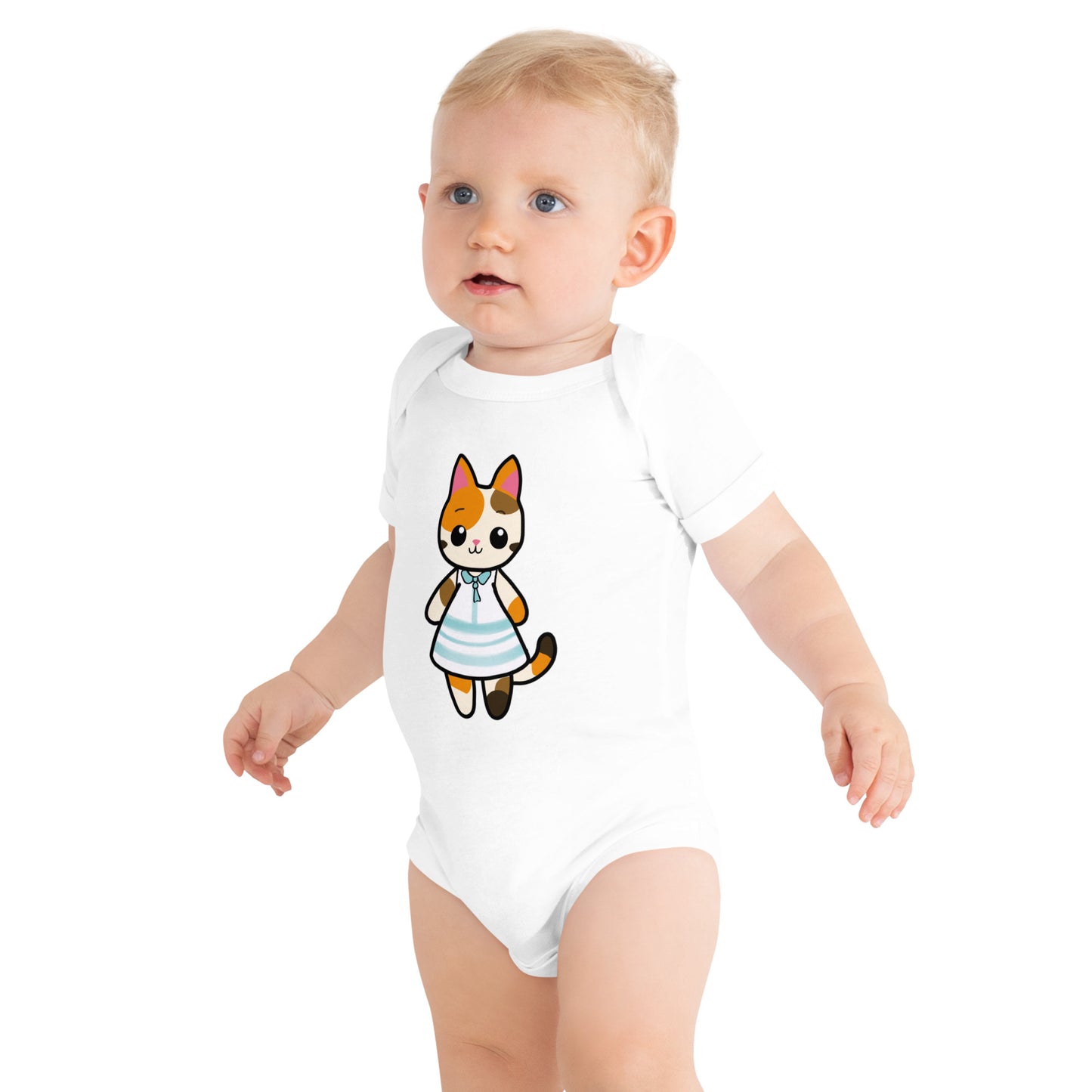 Calico Cat in Sun Dress Baby Short Sleeve One Piece