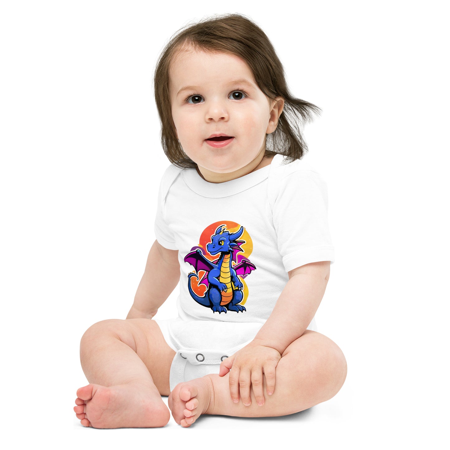 Cute Dragon Baby Short Sleeve One Piece